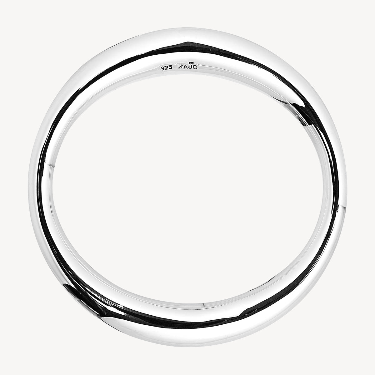 63mm Naj 'O' Silver Bangle 8