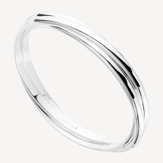 65mm Honeysuckle Silver Bangle Bracelets 1