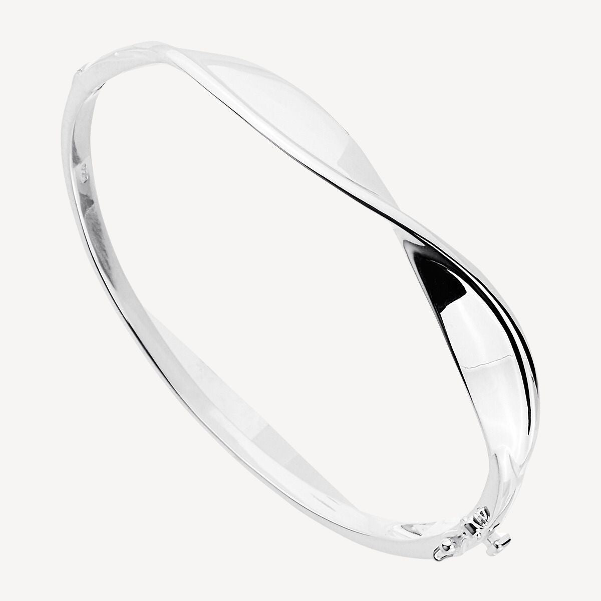 60mm Muse Hinged Silver Bangle 1