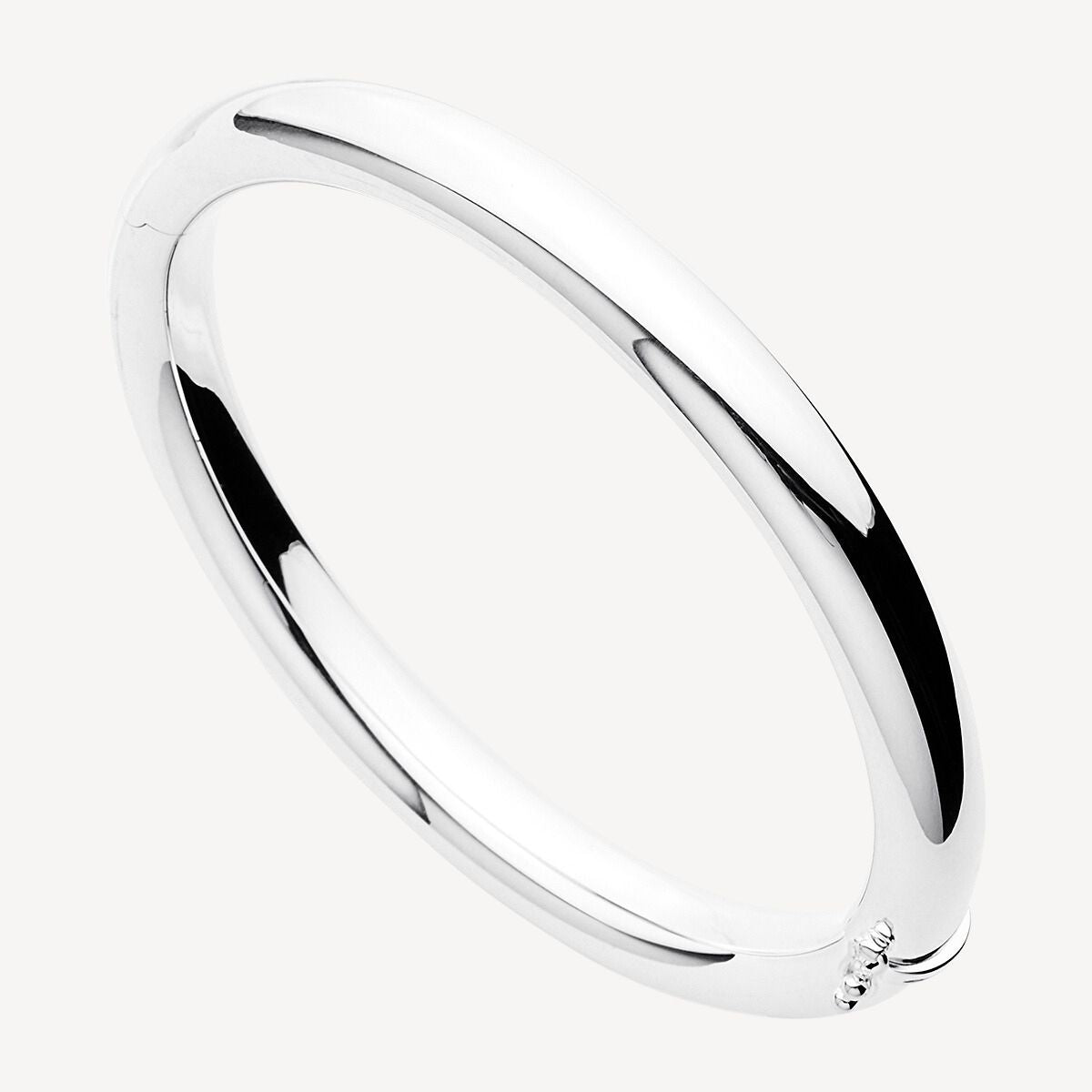 8.5mm Panorama Hinged Silver Bangle 1