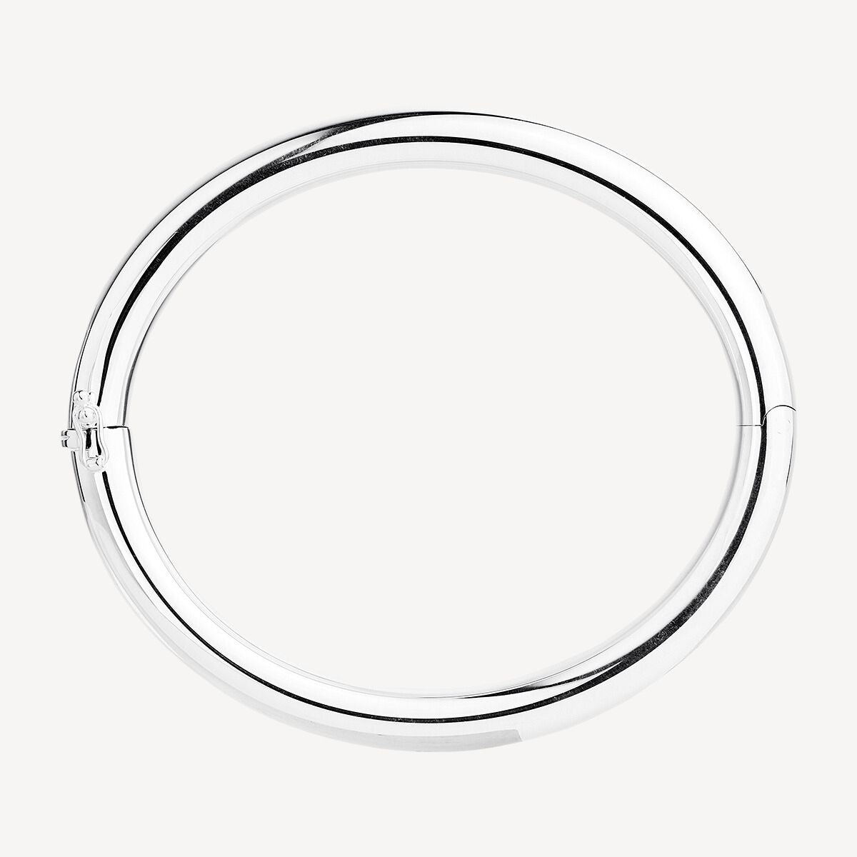 8.5mm Panorama Hinged Silver Bangle 5