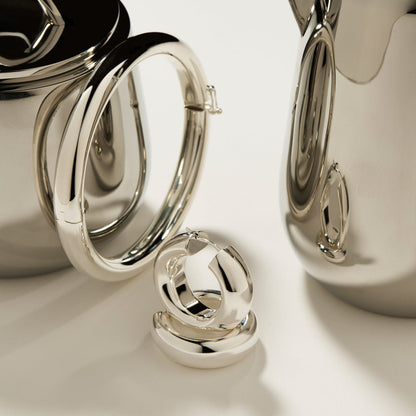 10mm Panorama Hoop Silver Earrings 5