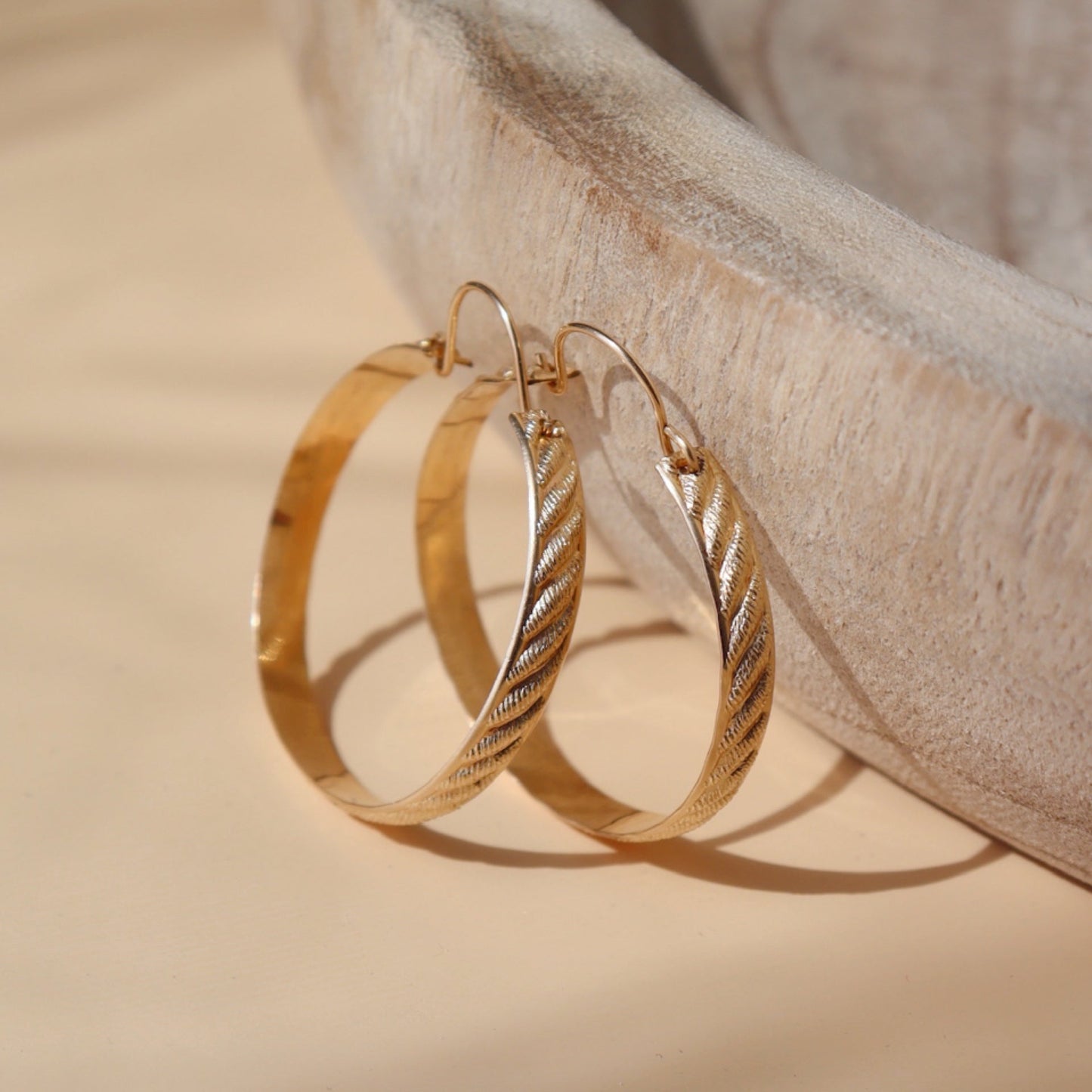 925 Sterling Silver Ripple Hoops Earring 4