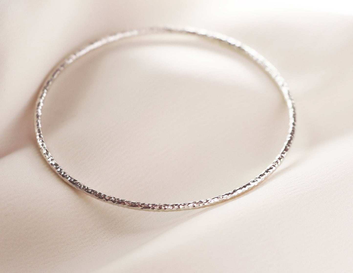 925 Sterling Silver Bracelet, Hammered 2