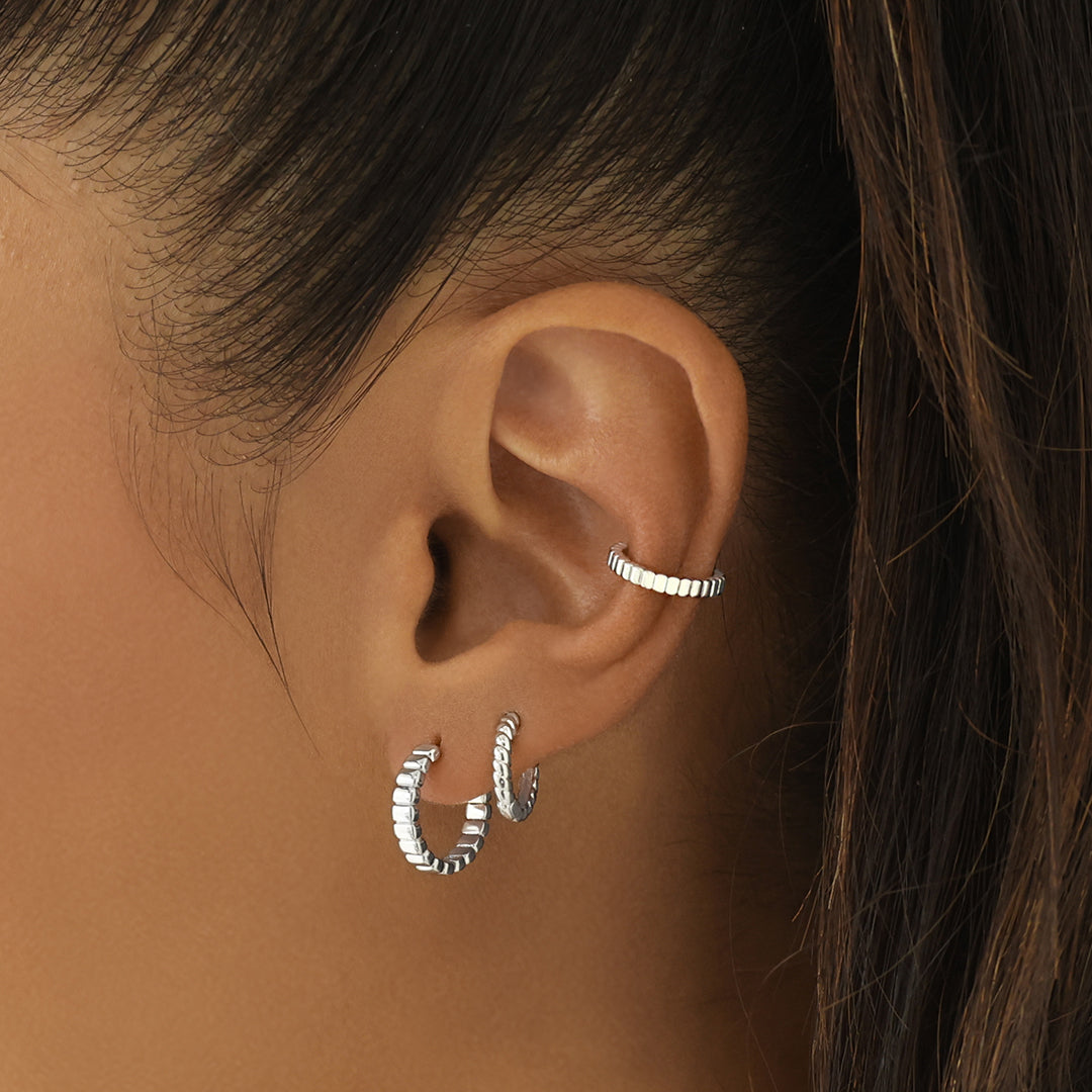 925 Sterling Silver Boston Hoops Earring 2