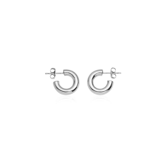 Sterling Silver Chunky Huggie Hoop Earrings: Embrace Elegance 1