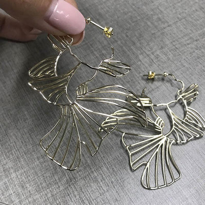 925 Sterling Silver Yellow Gold Unique Goldfish Design Drop Earrings 5