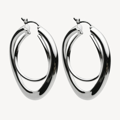 40mm Strudel Hoop Silver Earring 1