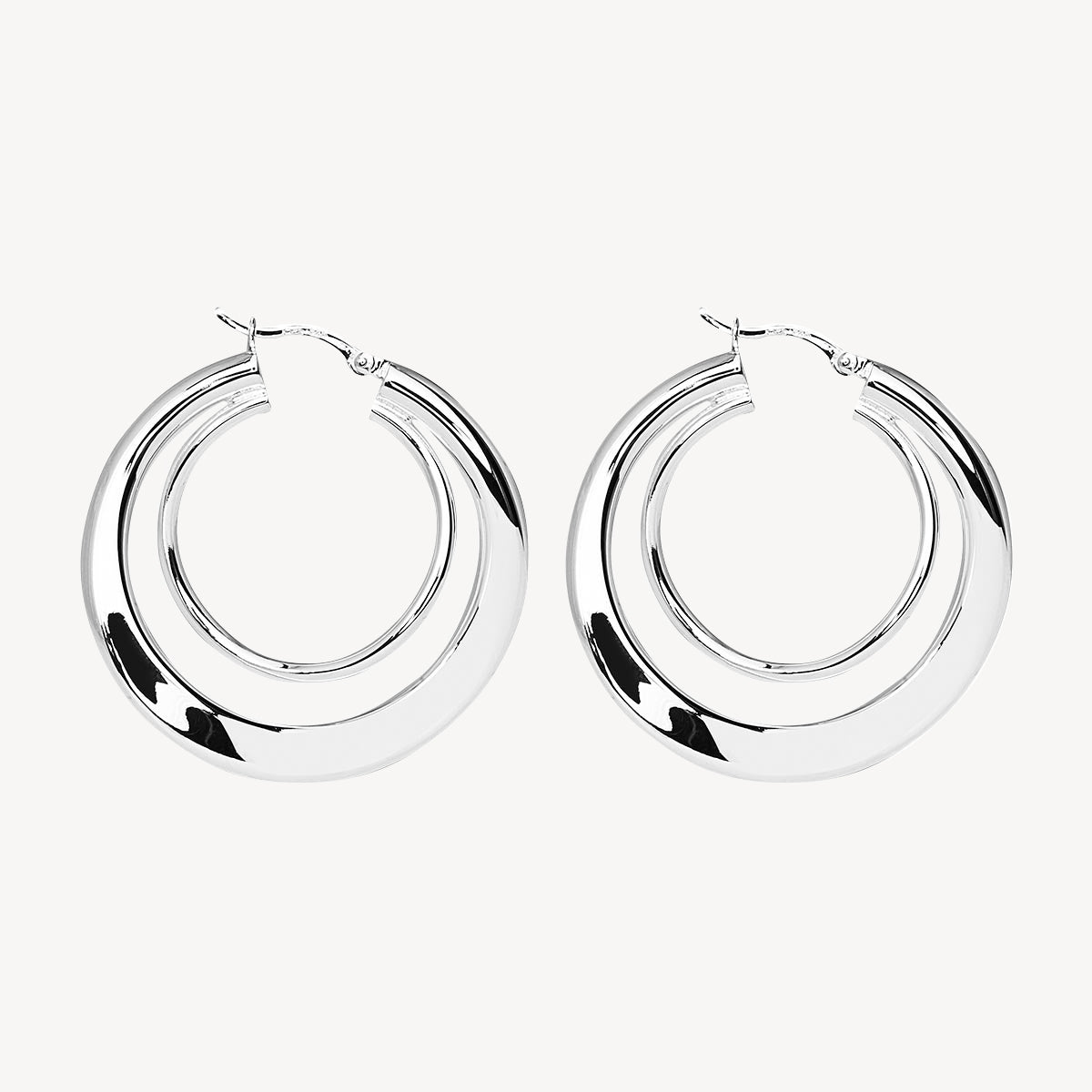 40mm Strudel Hoop Silver Earring 8