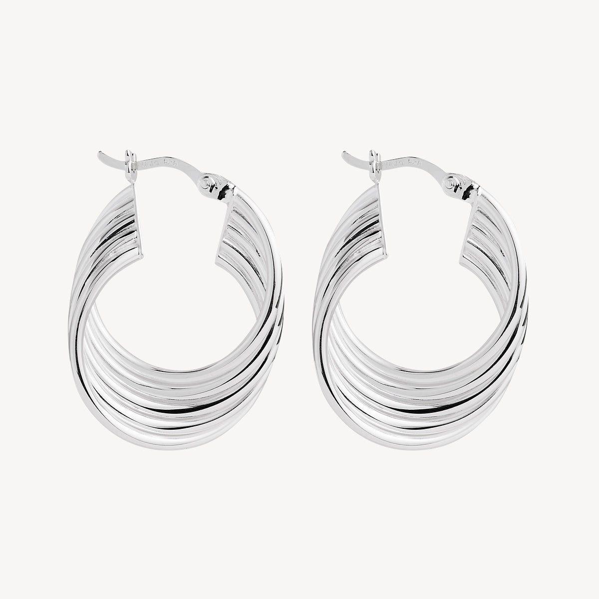 20mm Revival Round Silver Hoop Earrings 1