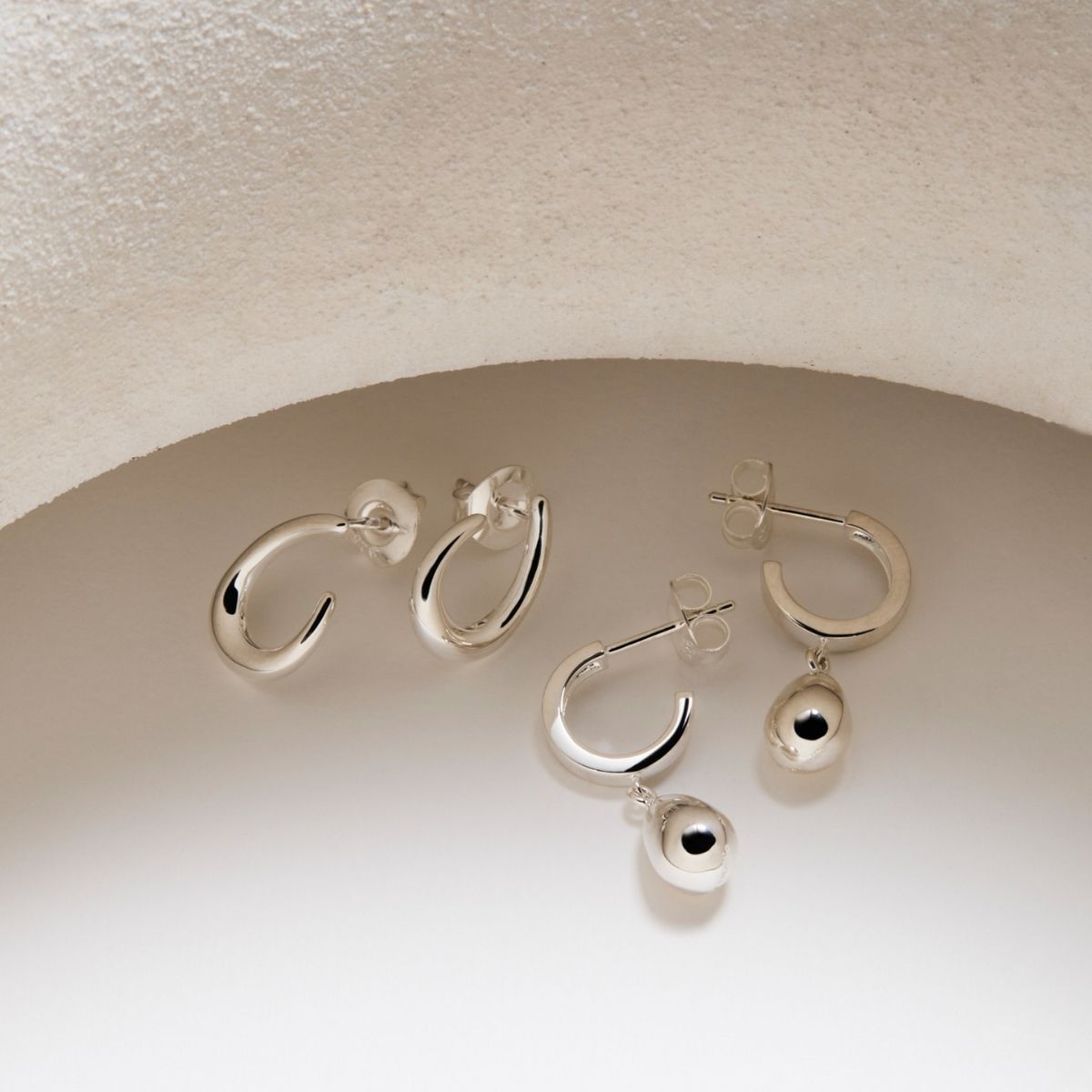 Baby Curl Stud Silver Earring 3