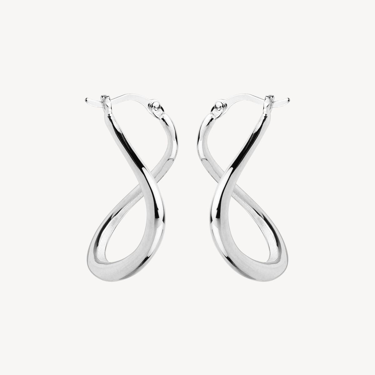 23mm Wave Hoop Silver Earring 5