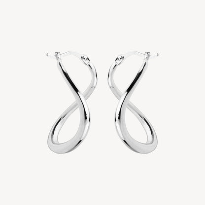 23mm Wave Hoop Silver Earring 5