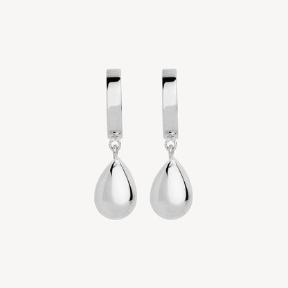 Misty Puffed Water-Inspired Droplet Charms Silver Earrings 1