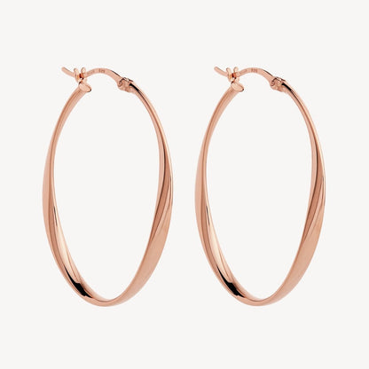 Cinta Large Hoop Oval Shape Silver Earring 6