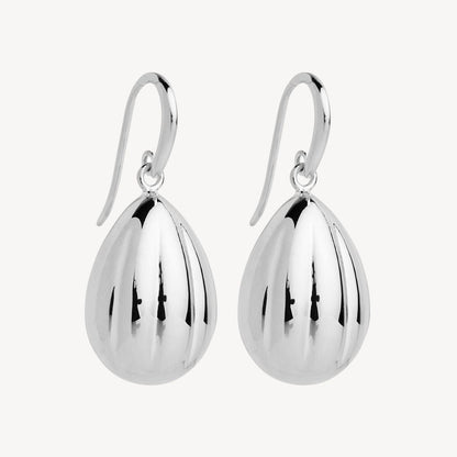 Cacao Drop Tear Shape Silver Earring 1