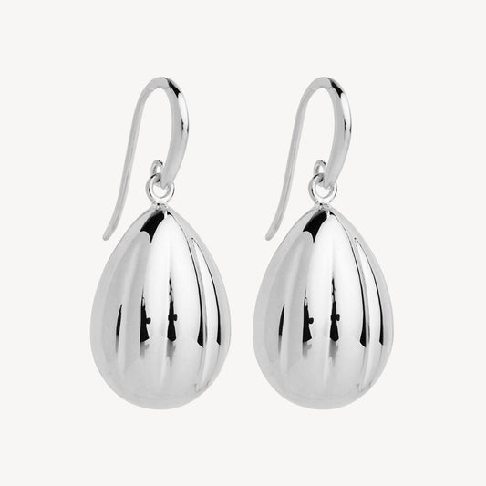 Cacao Drop Tear Shape Silver Earring 1