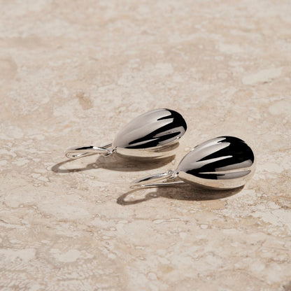 Cacao Drop Tear Shape Silver Earring 3