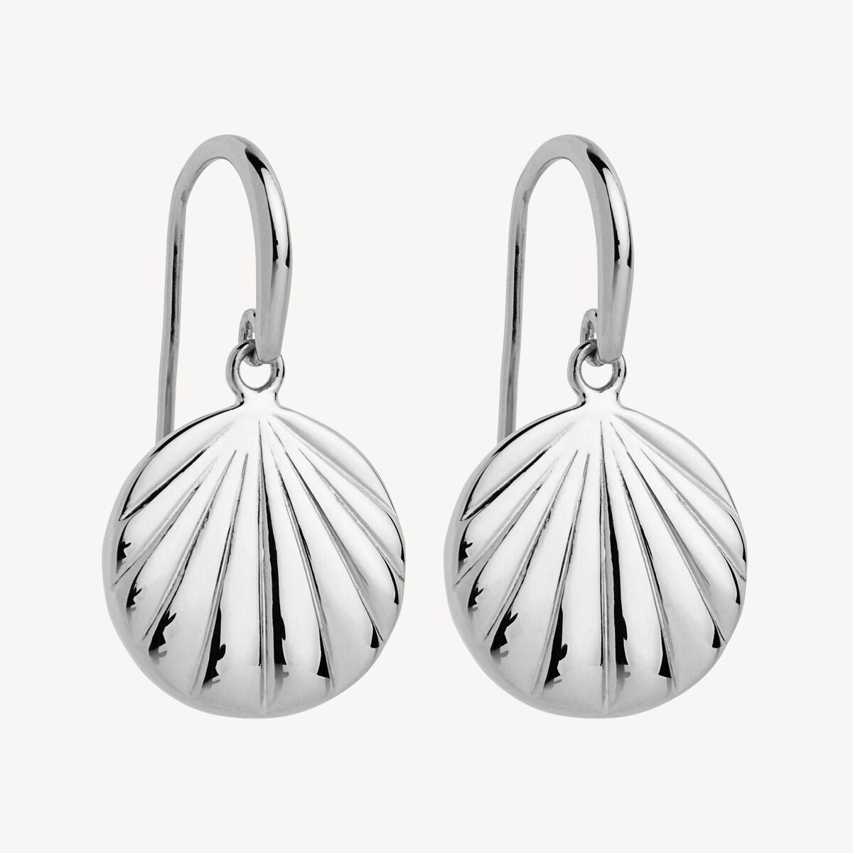 14mm Seashell Silver Earrings 1