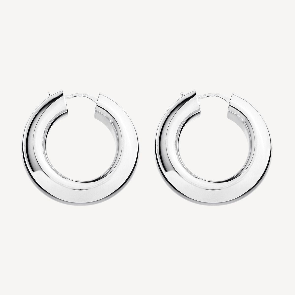 10mm Panorama Hoop Silver Earrings 6