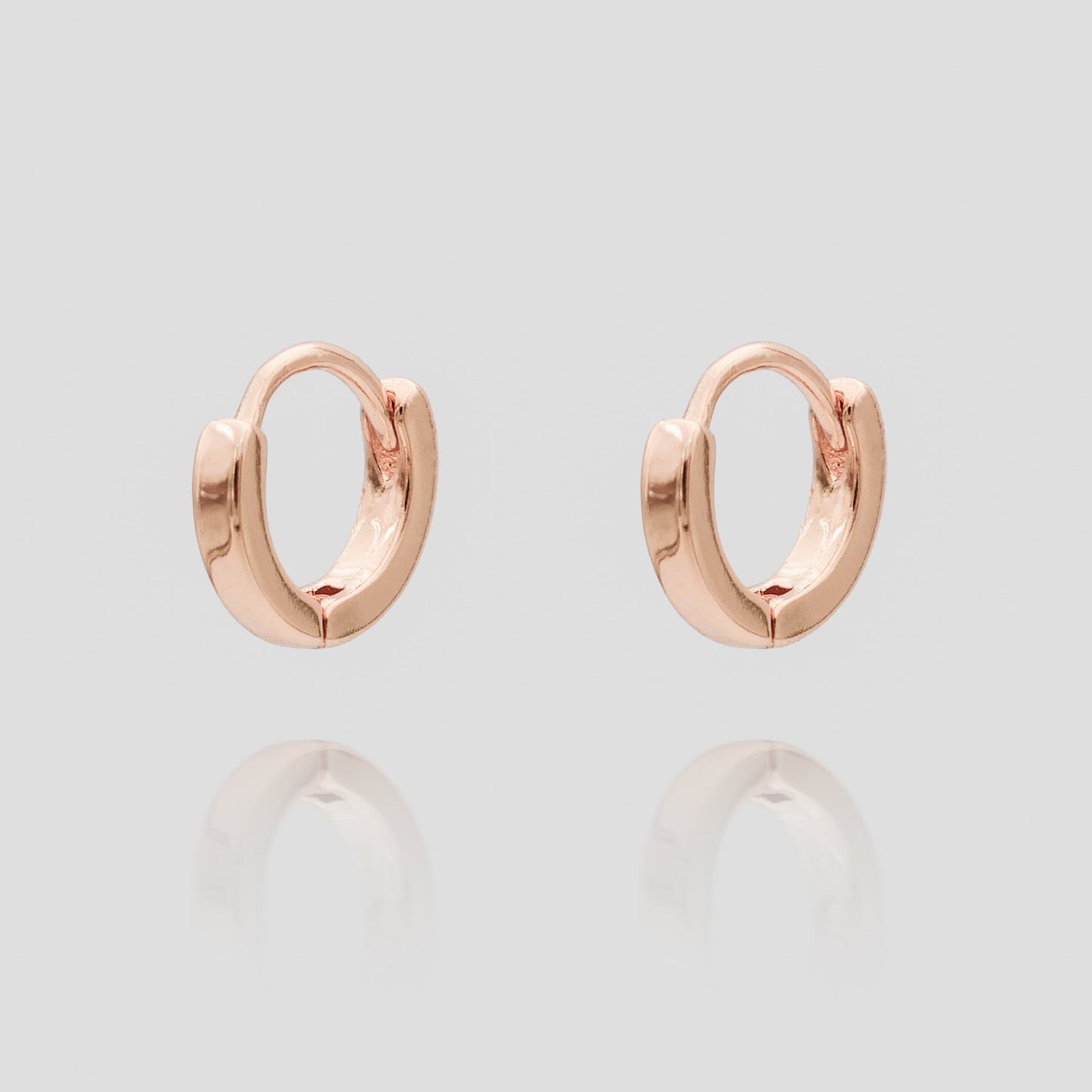 925 Sterling Silver Elle Rose Gold Filled Huggie Earrings 1