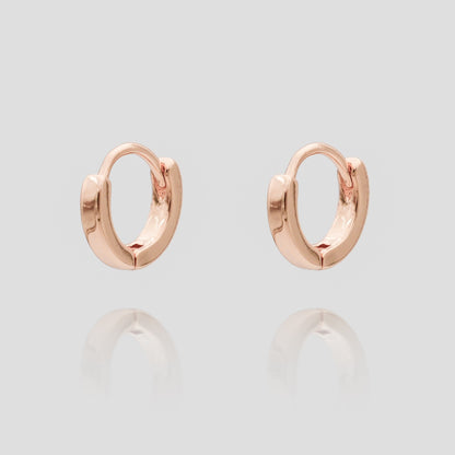 925 Sterling Silver Elle Rose Gold Filled Huggie Earrings 1