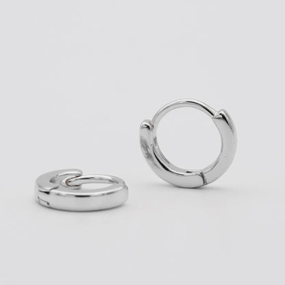 925 Sterling Silver Elle Silver Filled Huggie Earrings 2