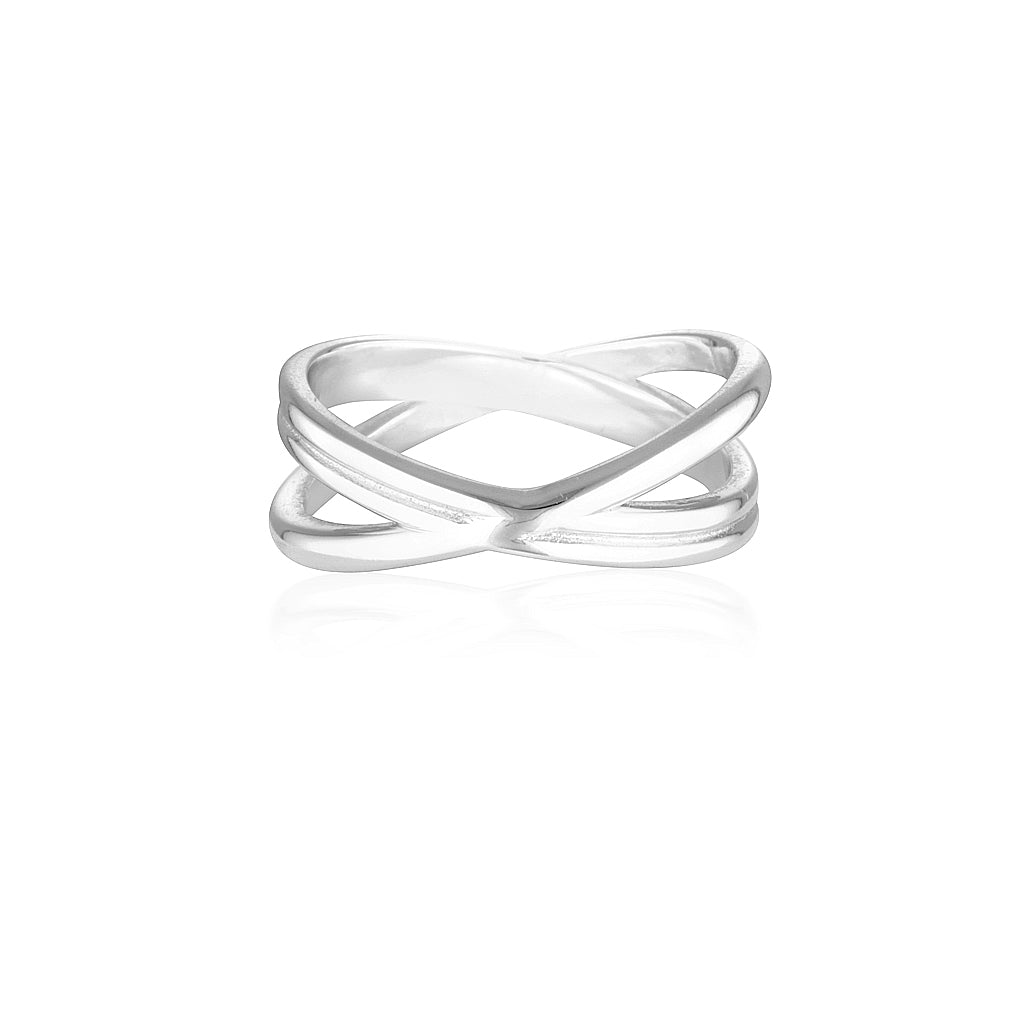 925 Sterling Silver Exie Criss Cross Wedding Band 1