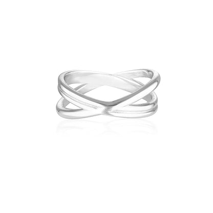 925 Sterling Silver Exie Criss Cross Wedding Band 1