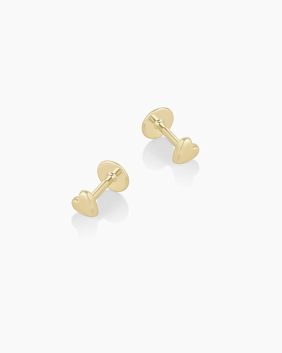 925 Sterling Silver Heart Flat Back Studs Earrings 4