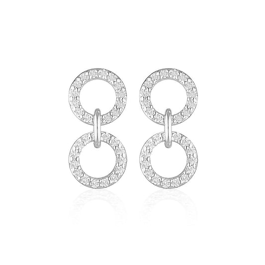 925 Sterling Silver Harper Drop Cubic Zirconia Earrings 1