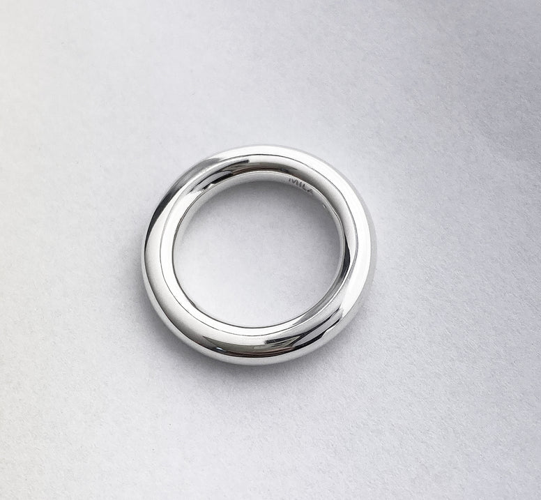 925 Sterling Silver Ring Stack, 4 mm rings Hammered / Polished 5