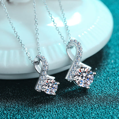 925 Sterling Silver Round Cut CZ Pendant Necklace 4