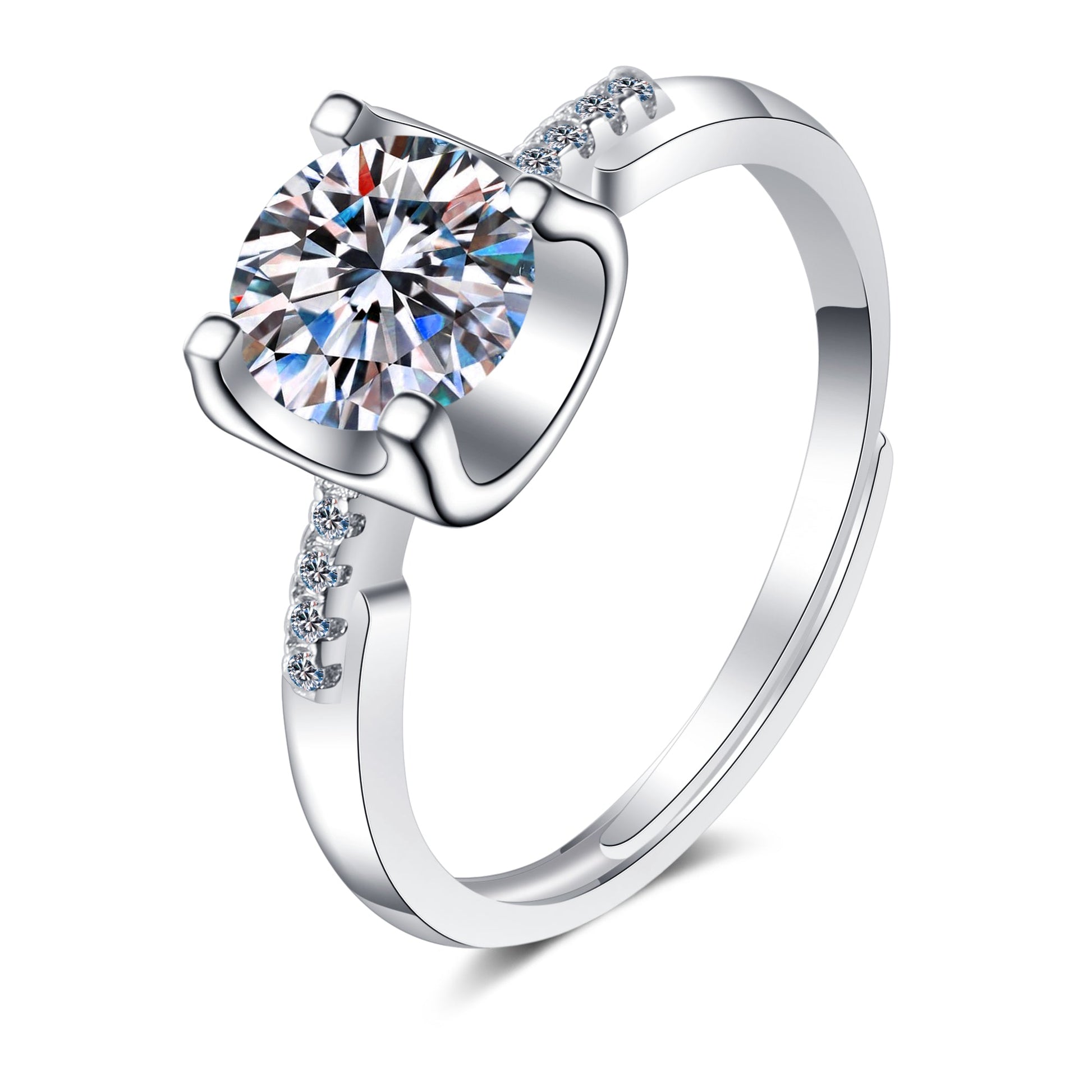 925 Sterling Silver Classic Round Cut 1.0ct CZ Ring 3