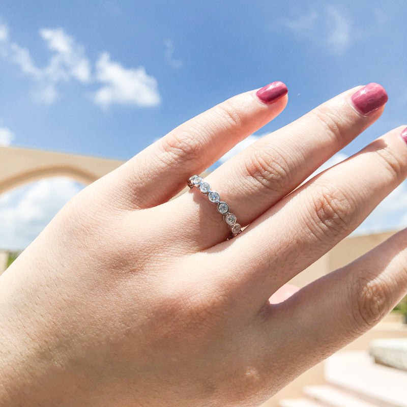 925 Sterling Silver Round CZ Full Eternity Ring 5