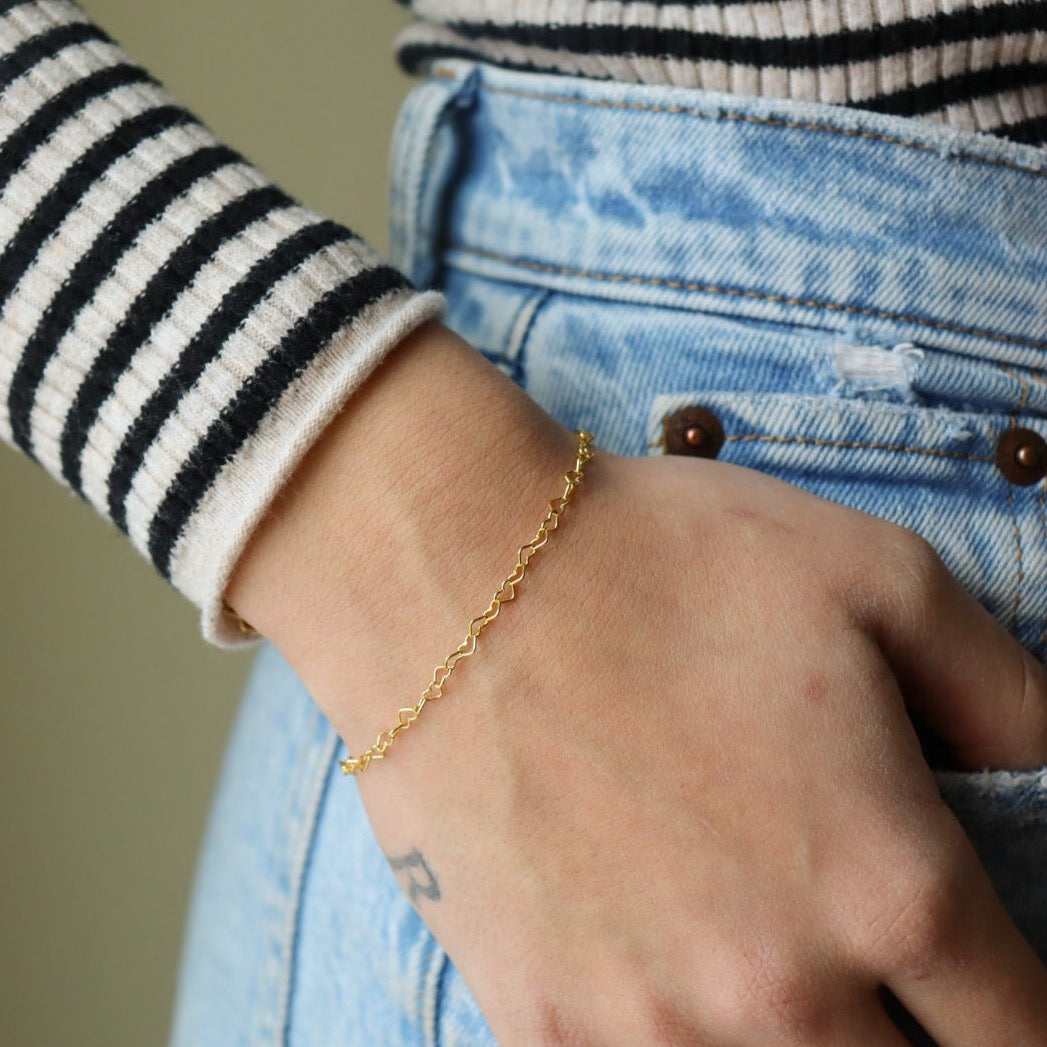 Sterling Silver Heart Chain Bracelet 1