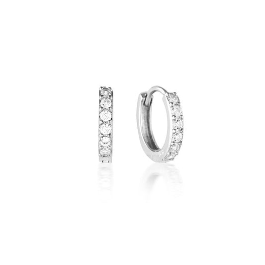 925 Sterling Silver Jet Round Cut Cubic Zirconia Earrings 1