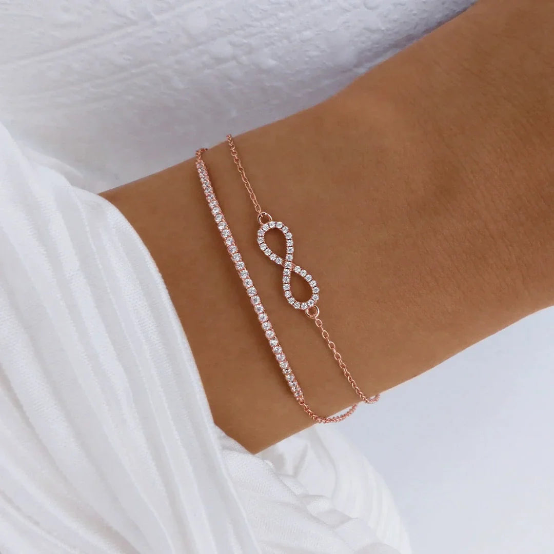 925 Sterling Silver Infinity Cubic Zirconia Bracelet 2