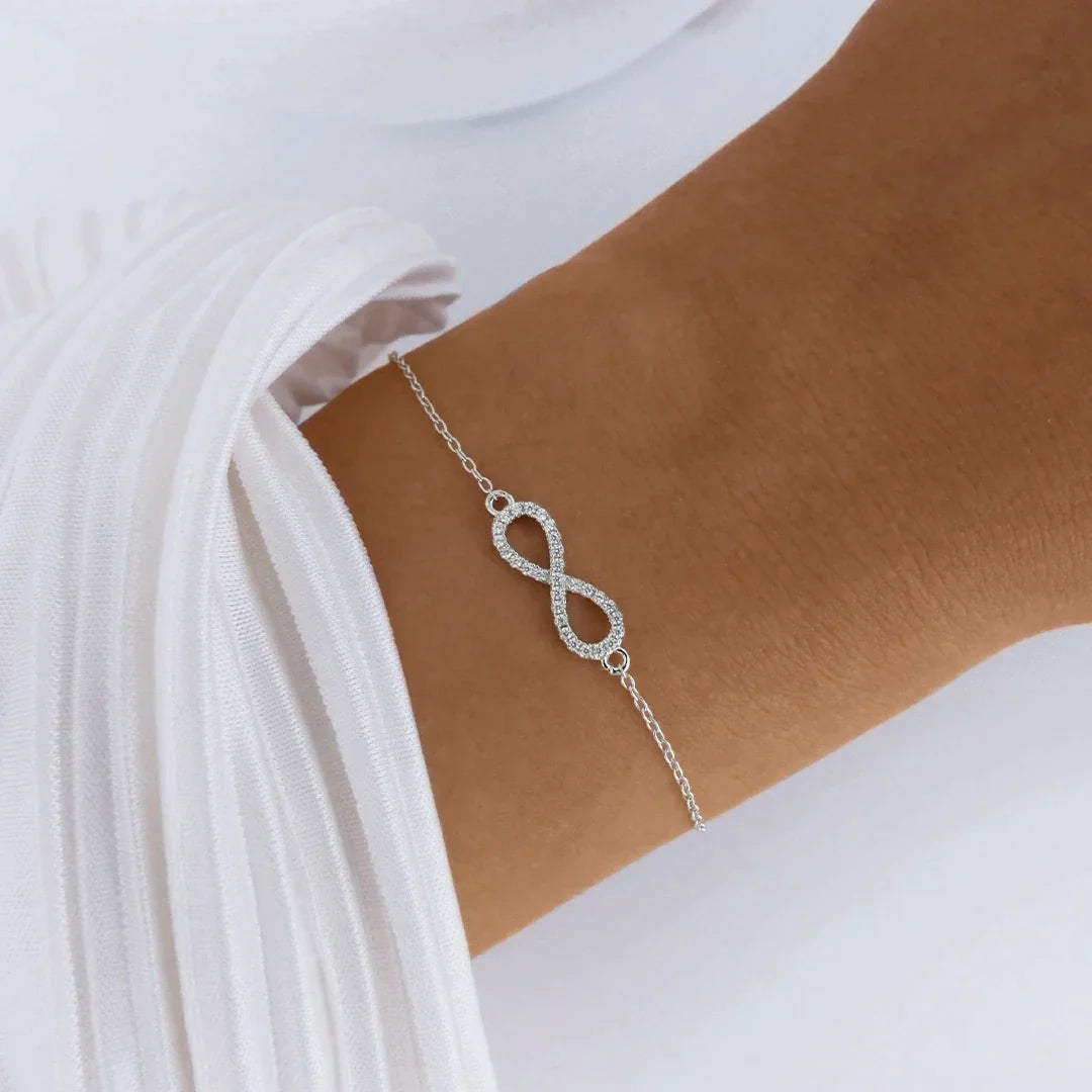 925 Sterling Silver Infinity Cubic Zirconia Bracelet 2