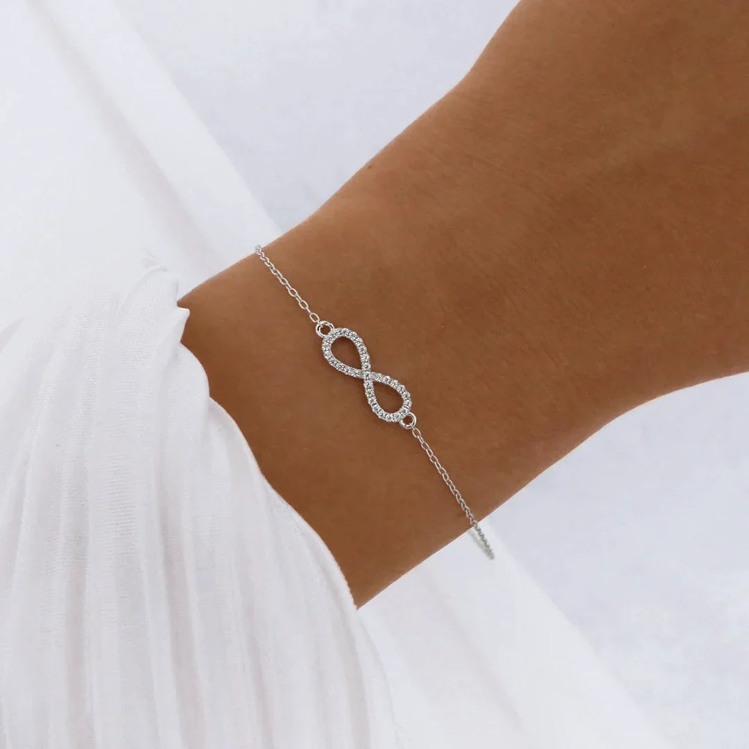 925 Sterling Silver Infinity Cubic Zirconia Bracelet 3