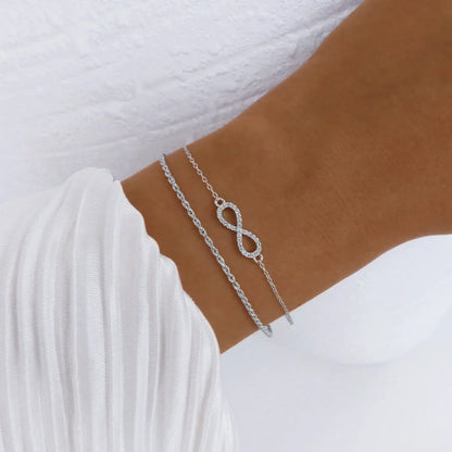 925 Sterling Silver Infinity Cubic Zirconia Bracelet 4