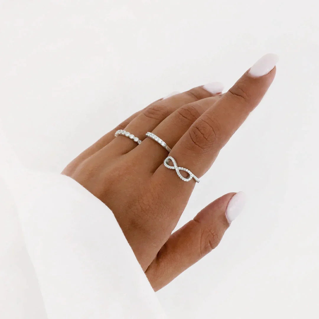 925 Sterling Silver Infinity Ring Cubic Zirconia 2