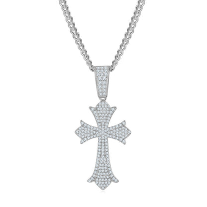 925 Sterling Silver Vintage Cross pendant + Side Chain 1