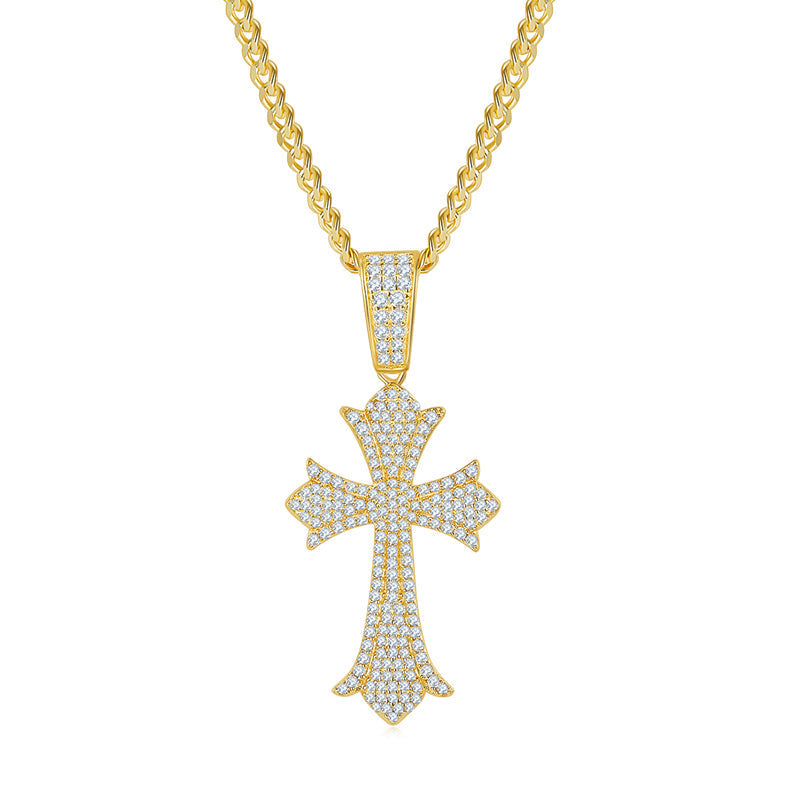 925 Sterling Silver Vintage Cross pendant + Side Chain 2