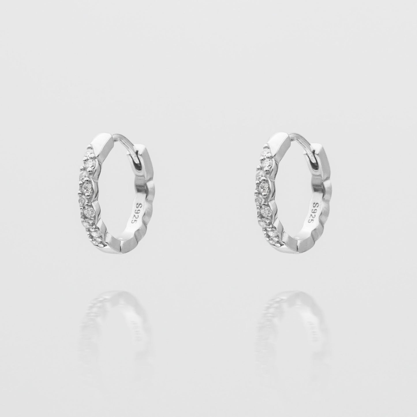 925 Sterling Silver Kasia Huggie Earrings 2