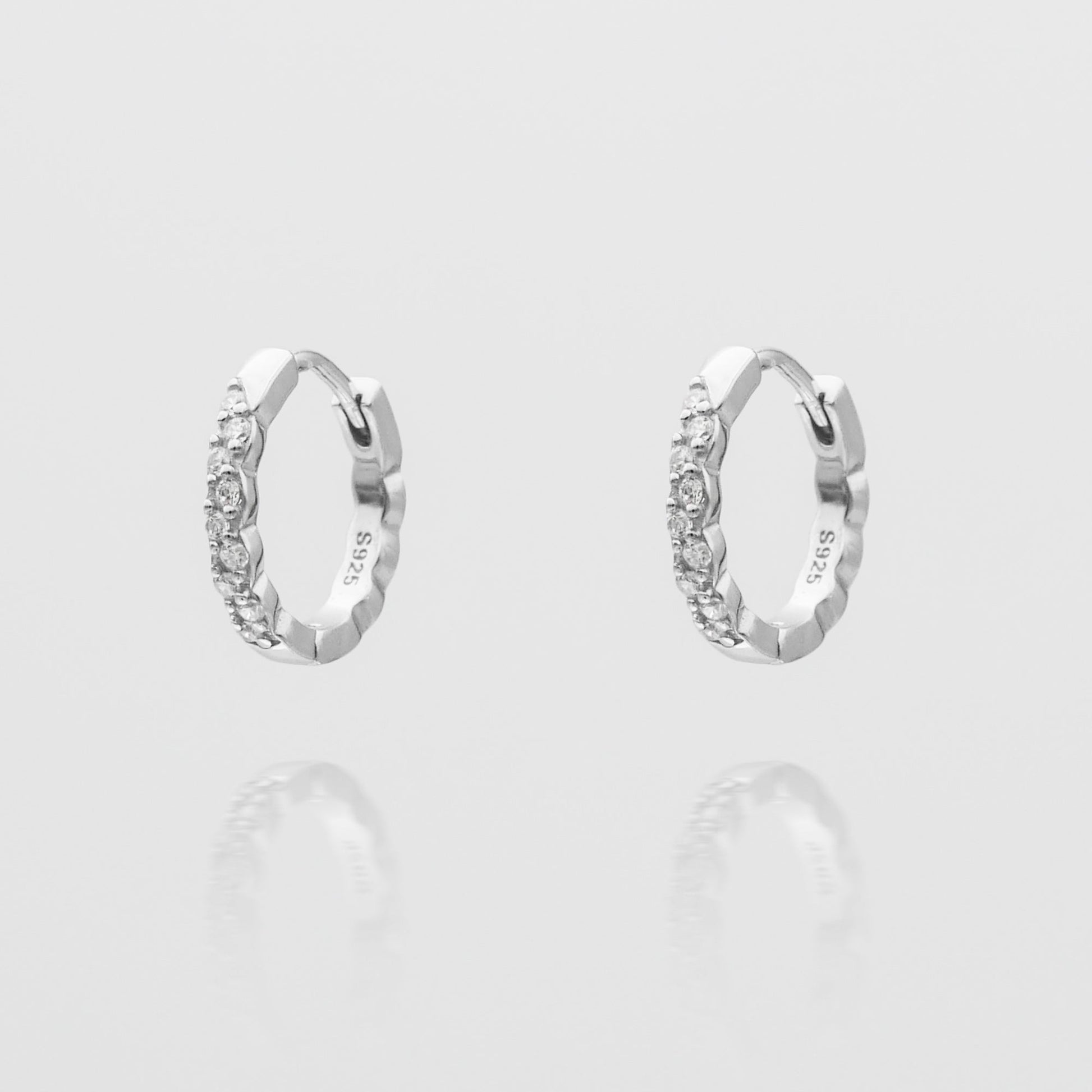 925 Sterling Silver Kasia Huggie Earrings 2