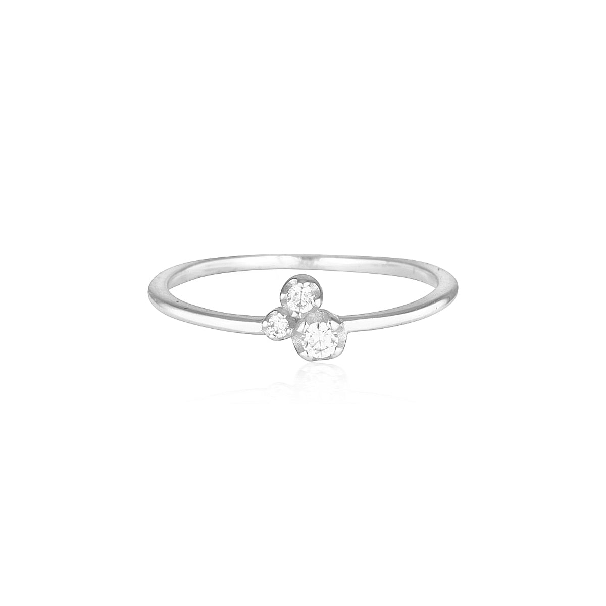 925 Sterling Silver Kayla Round Cut Three Stone Cubic Zirconia Engagement Ring 1