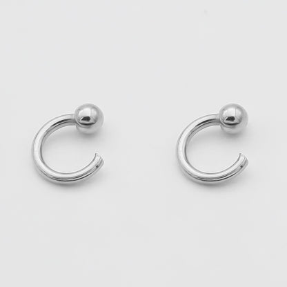 925 Sterling Silver Lara Half Hoop Earrings 6