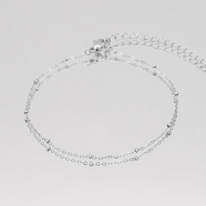 925 Sterling Silver Layla Beaded Anklet 8