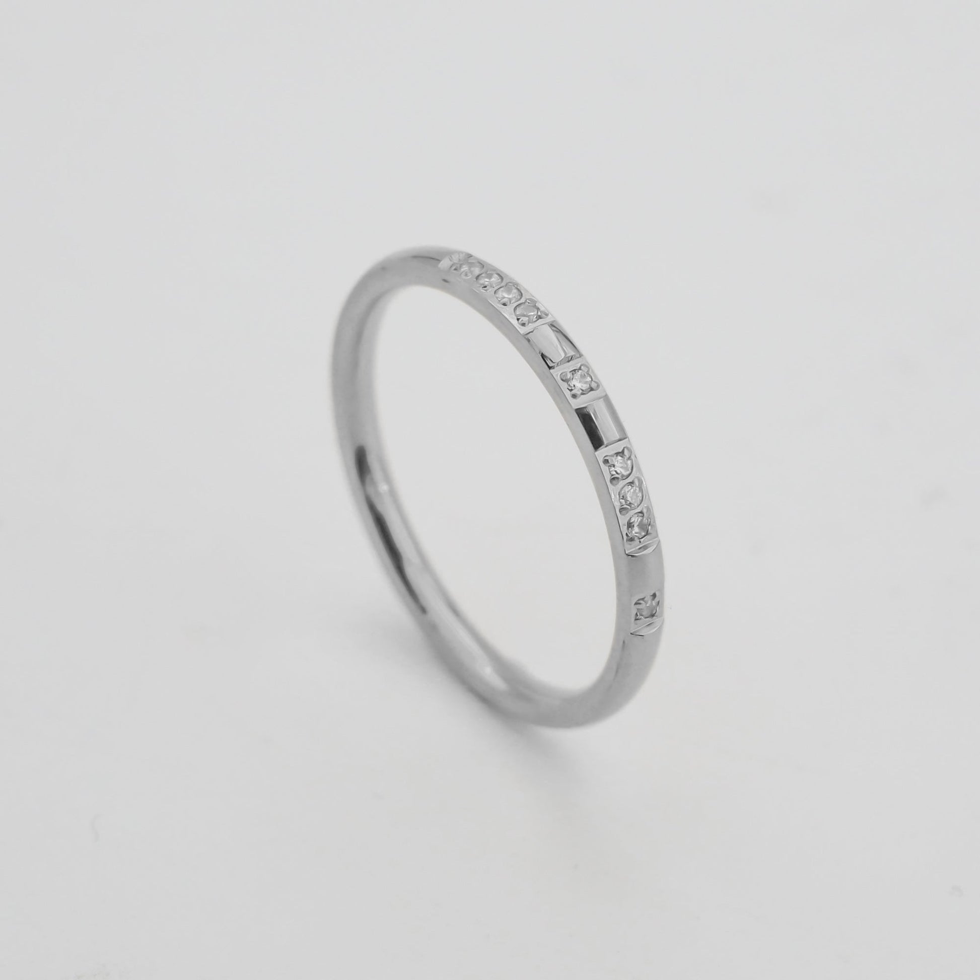 925 Sterling Silver Leila Thin CZ Band Ring 3